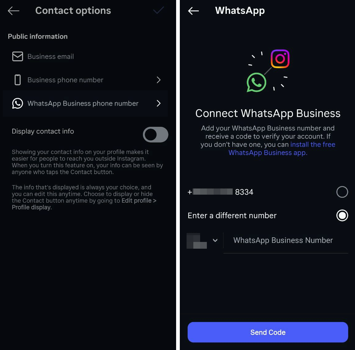 WhatsApp Business profilini bağlama