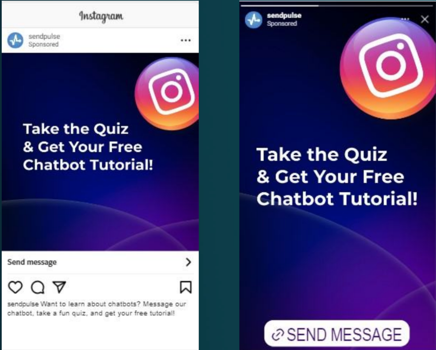 Captura de pantalla del resultado final de la campaña publictaria en Instagram