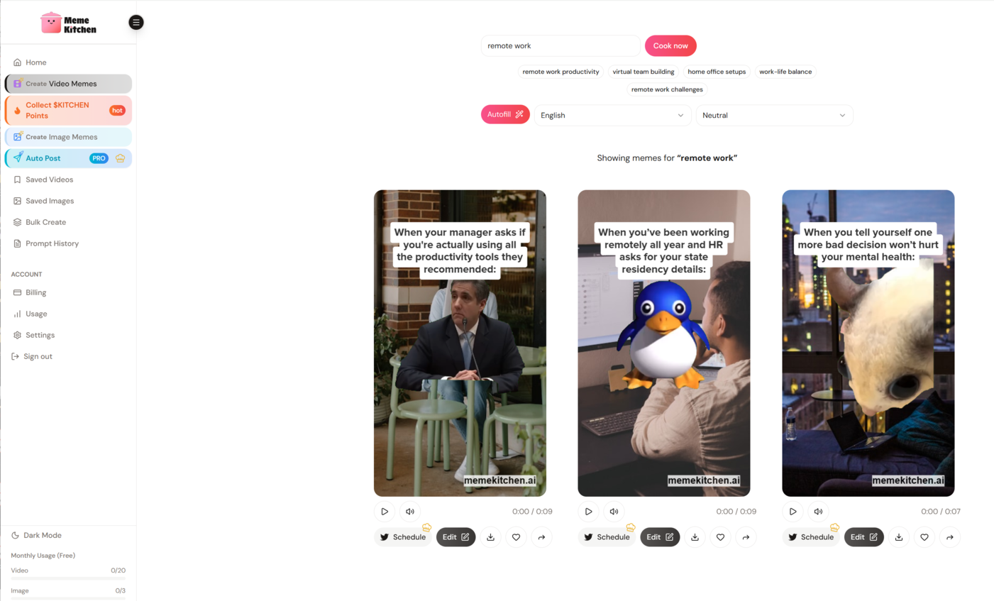 TikTok meme creation platform