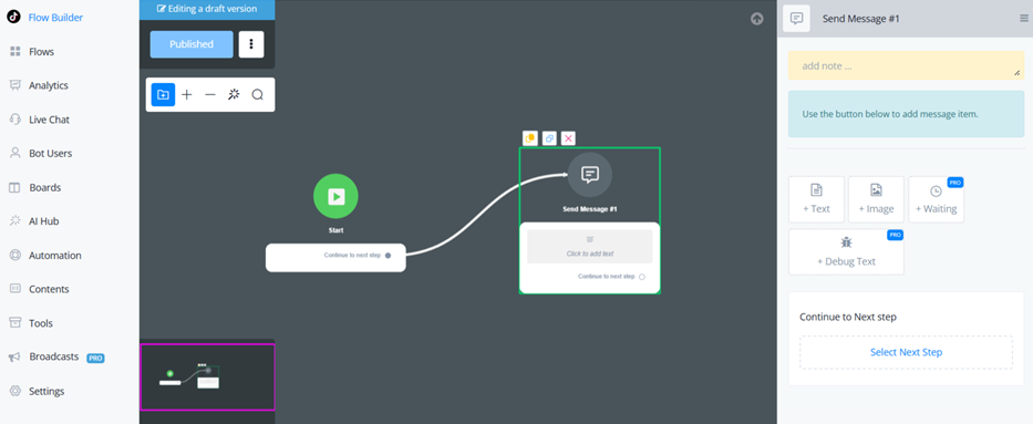 UChat’te TikTok için bir chatbot akışı oluşturma