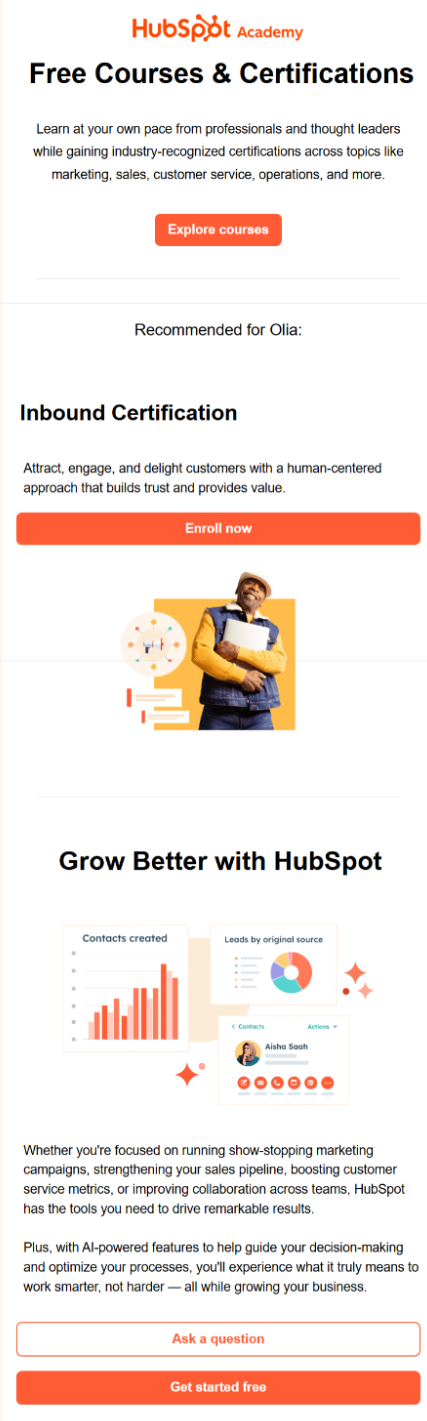 Email automation example