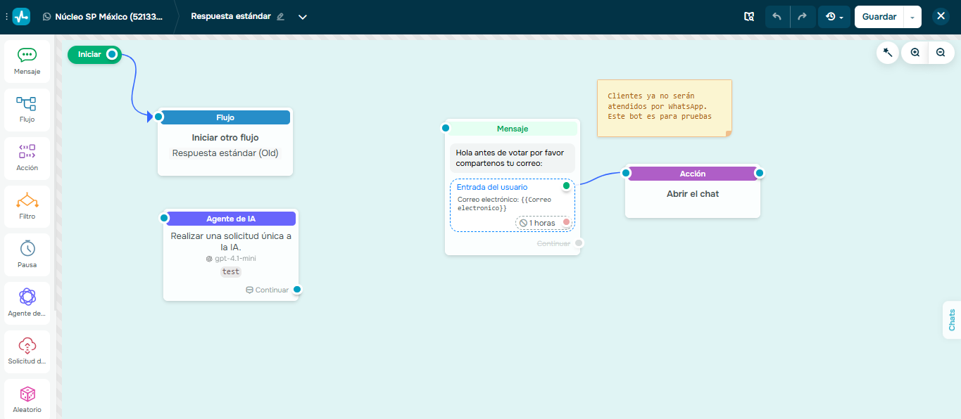 Agrega frases de ventas poderosas en los flujos de conversación