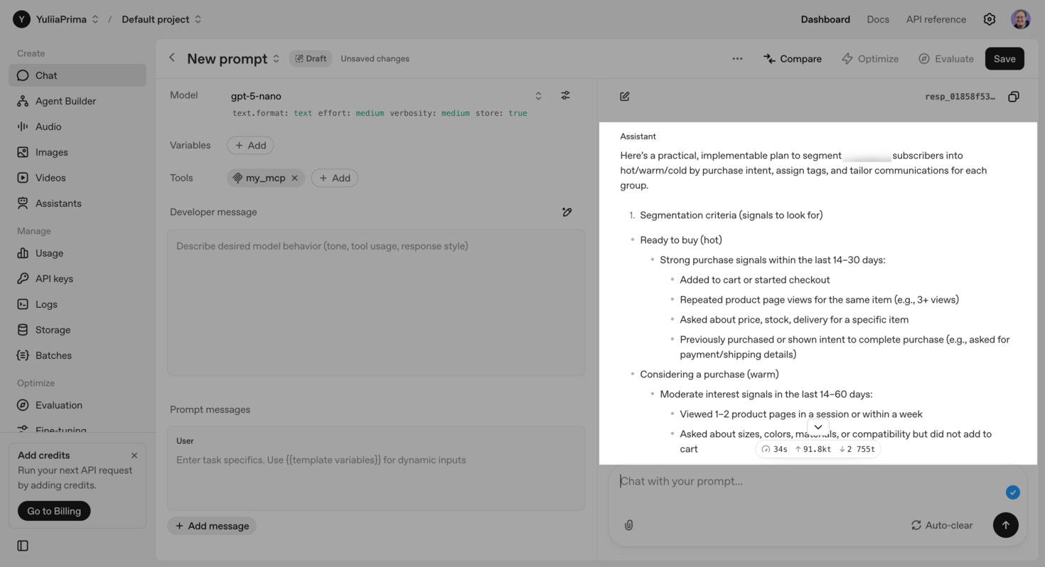 IA muestra las reglas de segmentación