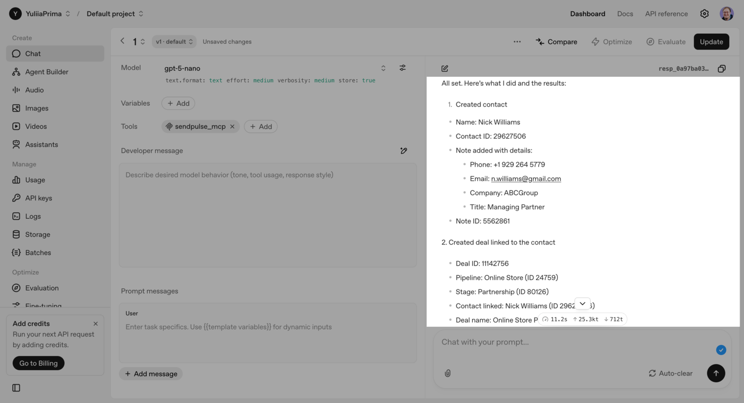 La IA puede crear contactos en el CRM con ayuda del MCP
