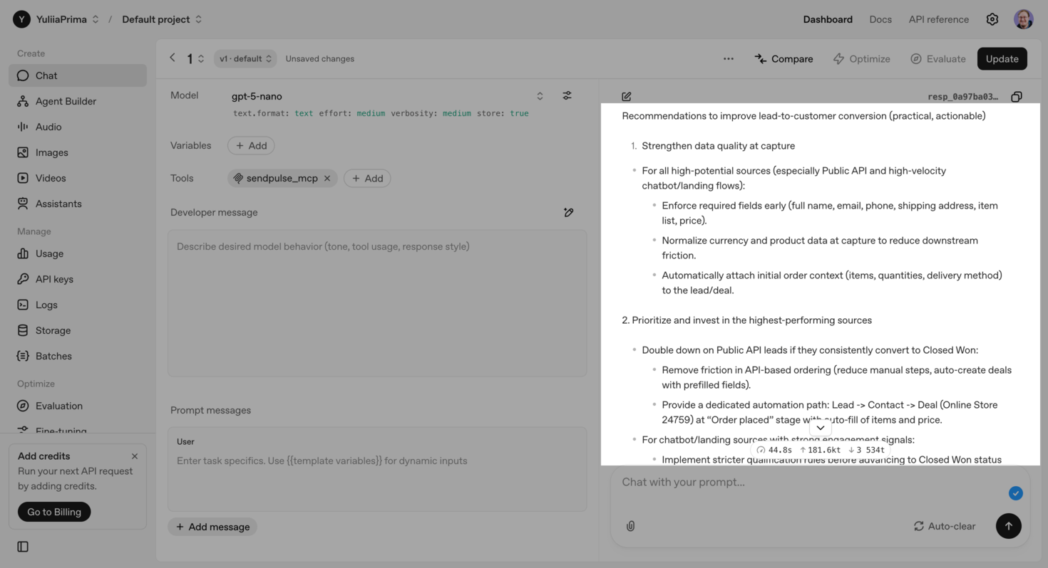 La IA ofrece sugerencias a partir de datos de tu empresa