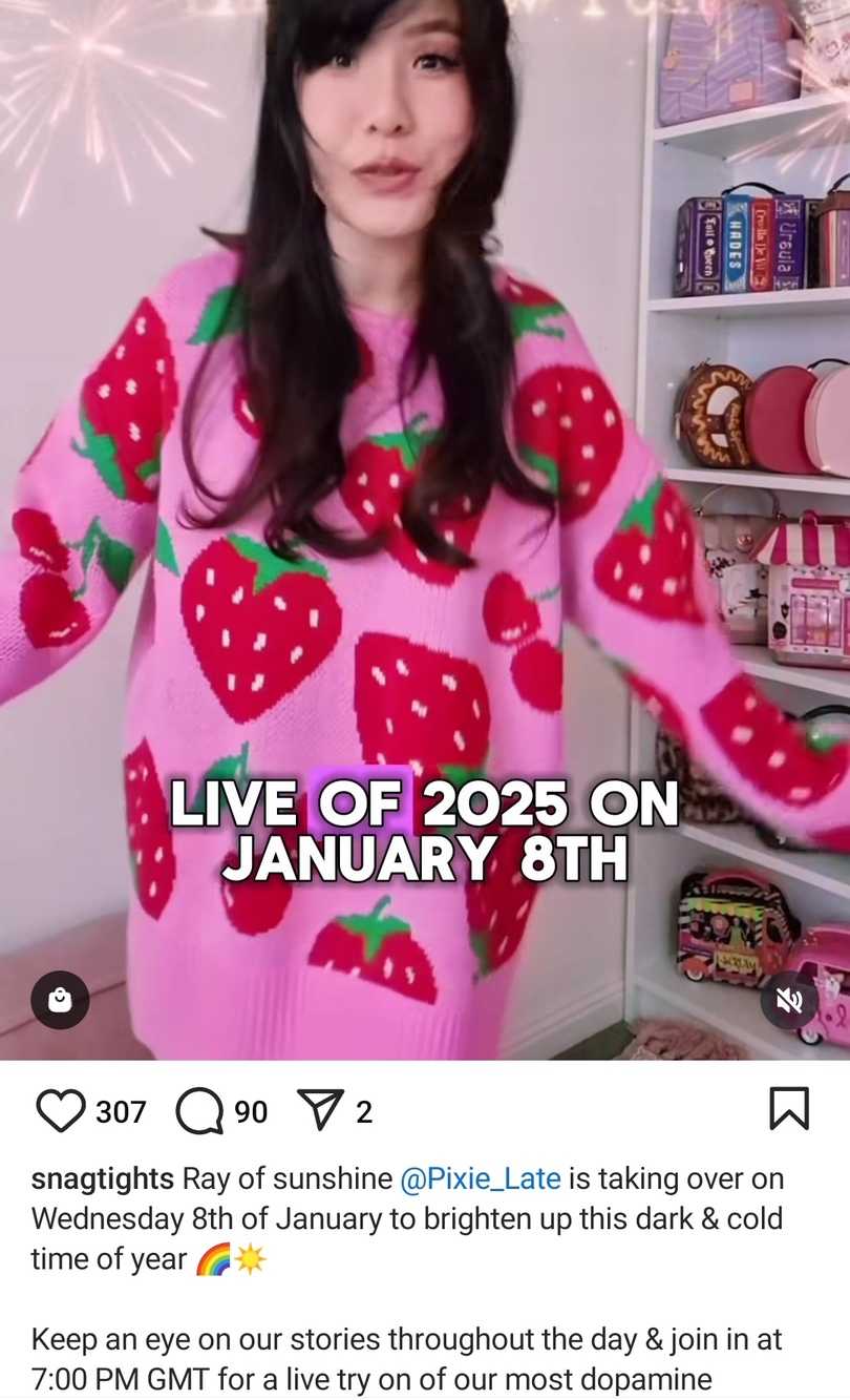 Influencer promociona productos de una marca