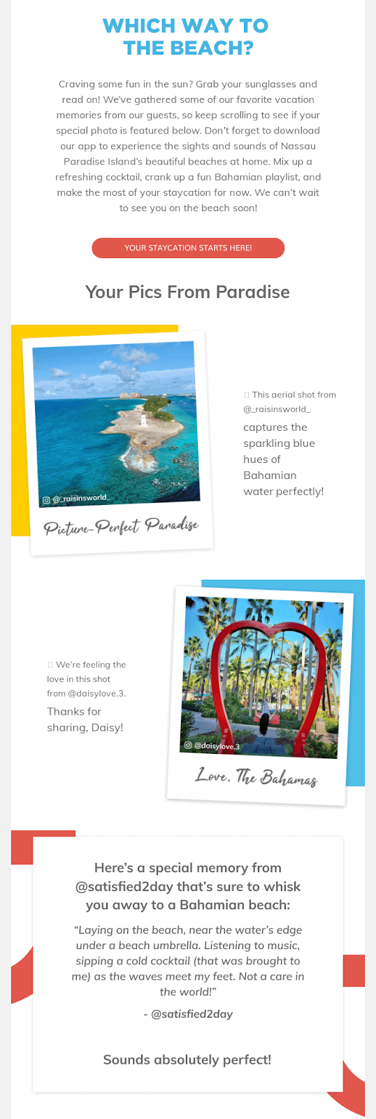 Fotos UGC en campaña de email