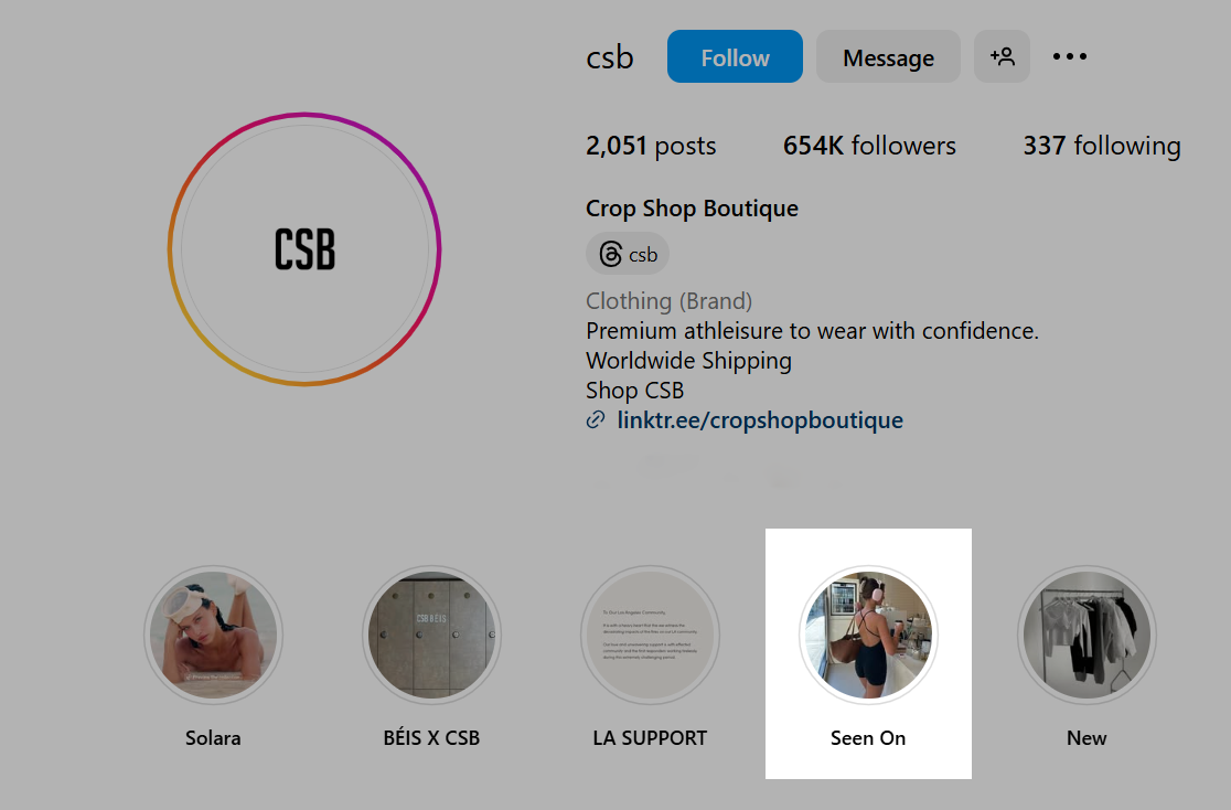 Sección con contenido UGC de CSB 