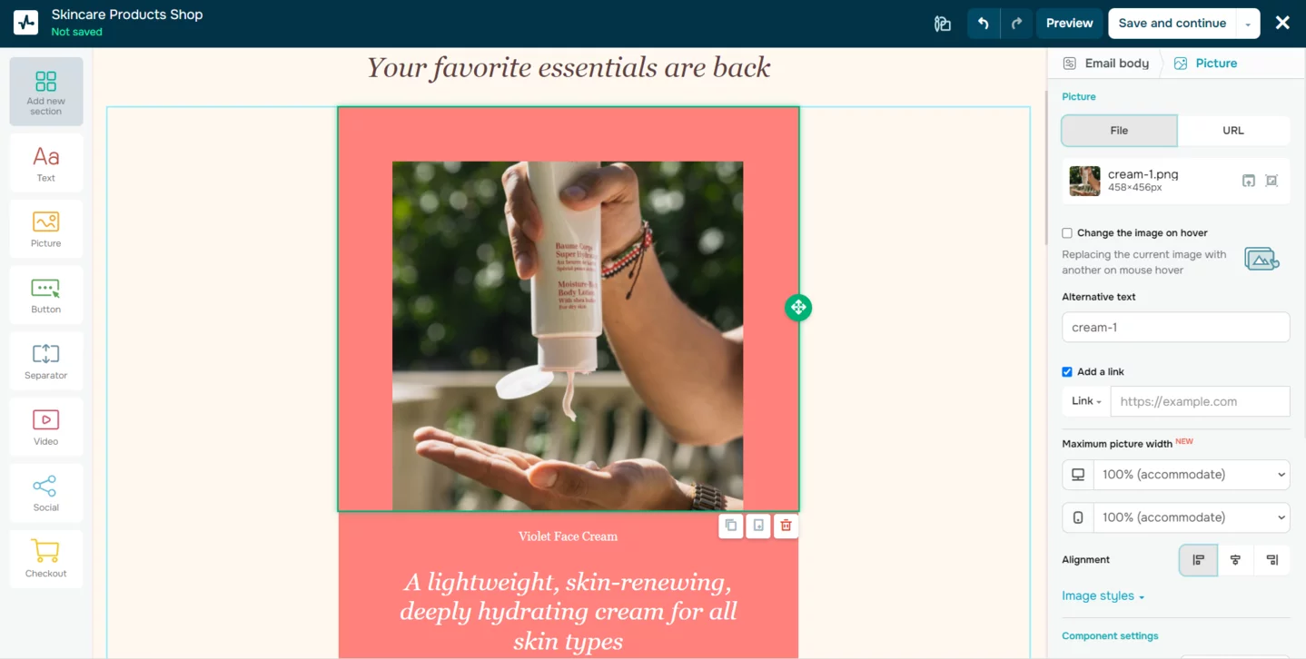 Plantillas de SendPulse para campañas de email con contenido UGC