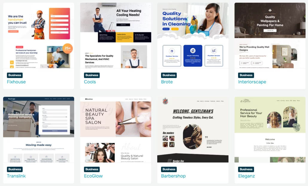 SendPulse ofrece una gran variedad de plantillas de sitio web, en las que se puede agregar contenido UGC