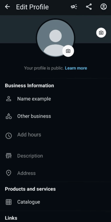 WhatsApp Business profilini düzenleme