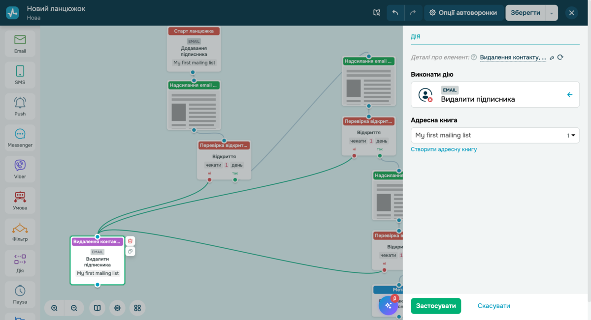Налаштоване штучним інтелектом видалення підписника з адресної книги