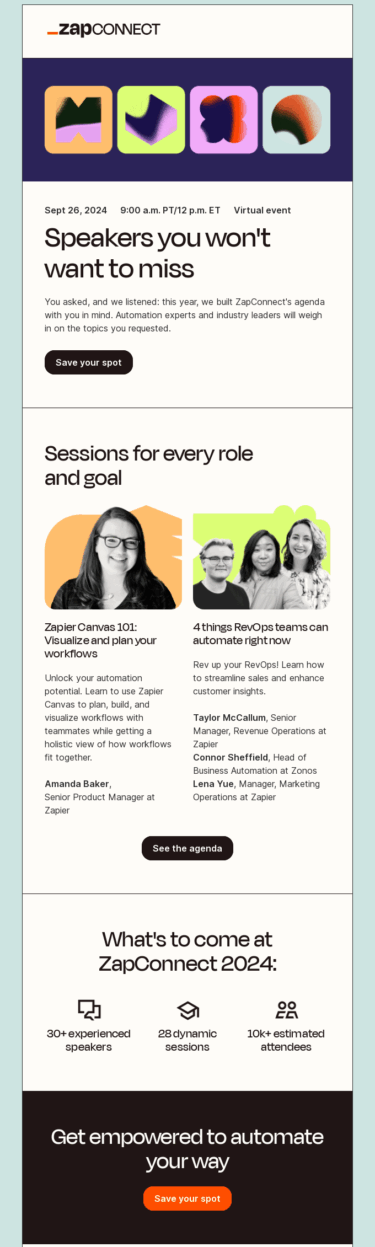 Uzmanları ve ajandayı öne çıkaran, konuşmacı odaklı bir konferans daveti