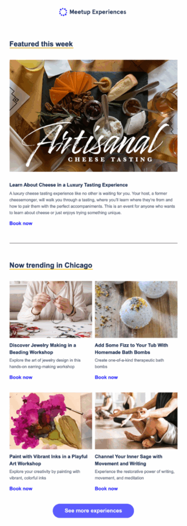 Tekrar izleme bağlantıları ve sonraki adımlara dair yönlendirme sunan bir etkinlik sonrası e-postası