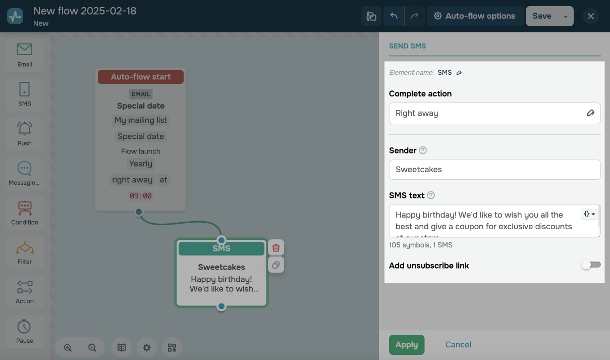 email and SMS messages