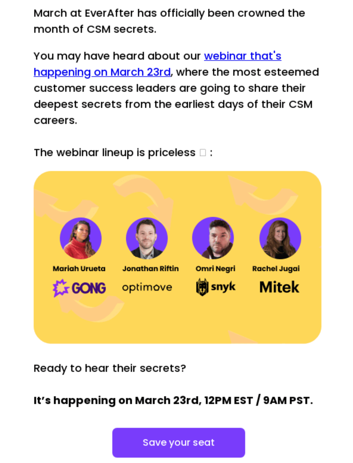 clear event invitation email body