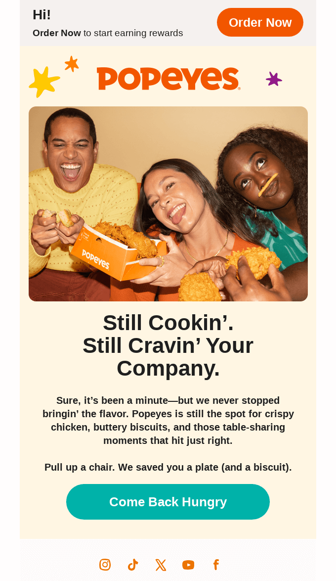 Triggered email to win back subscribers 