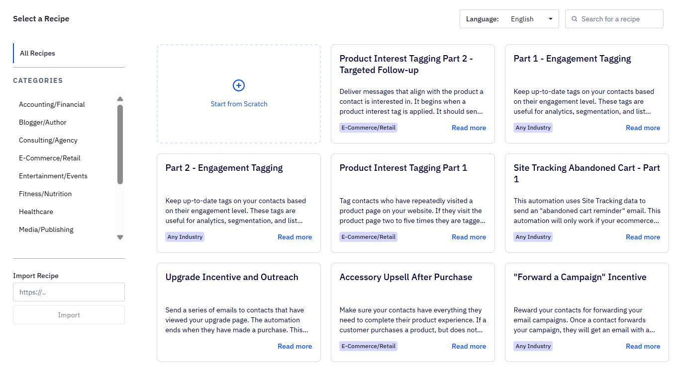 ActiveCampaign automation recipes