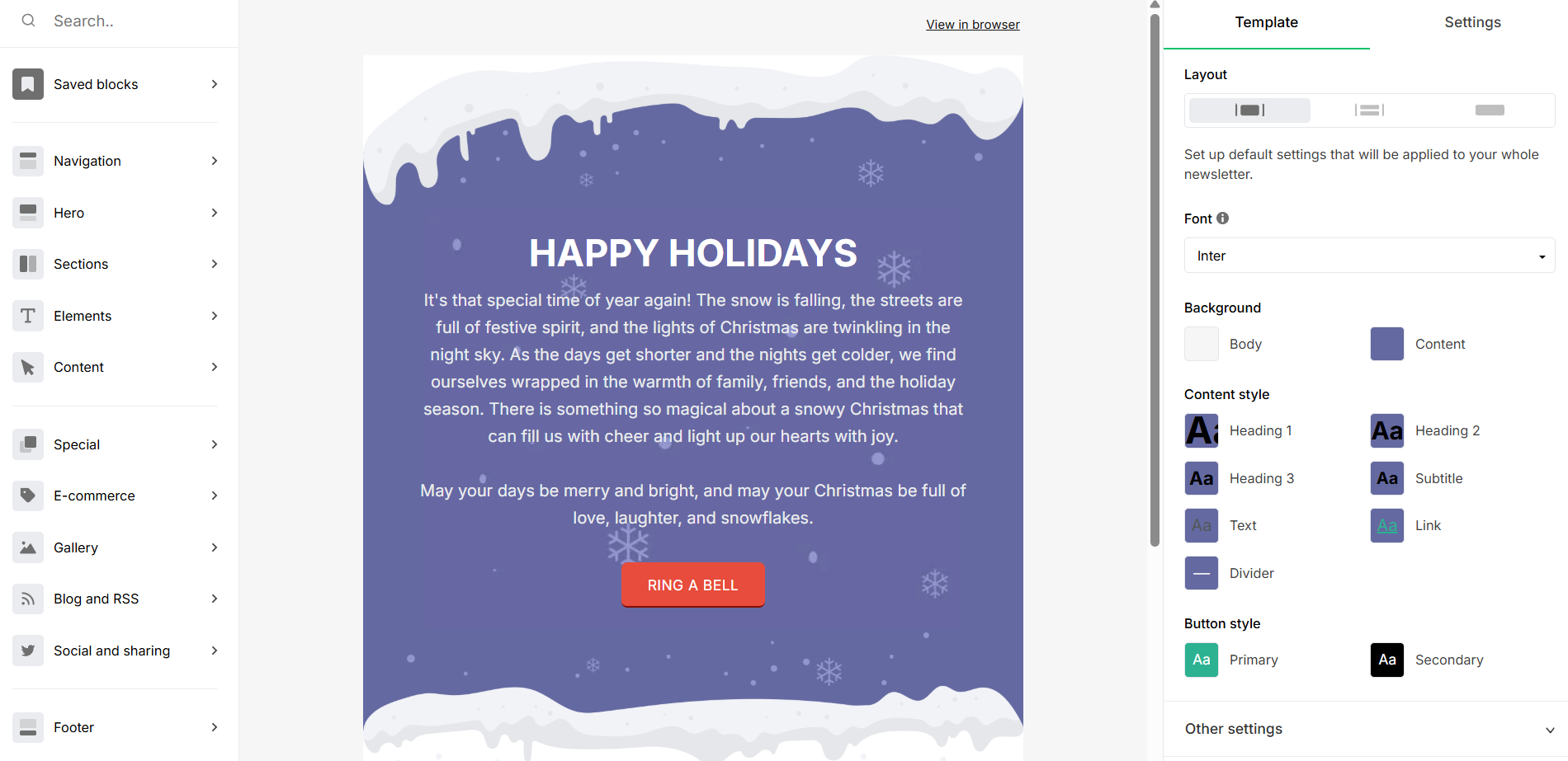 MailerLite email editor 