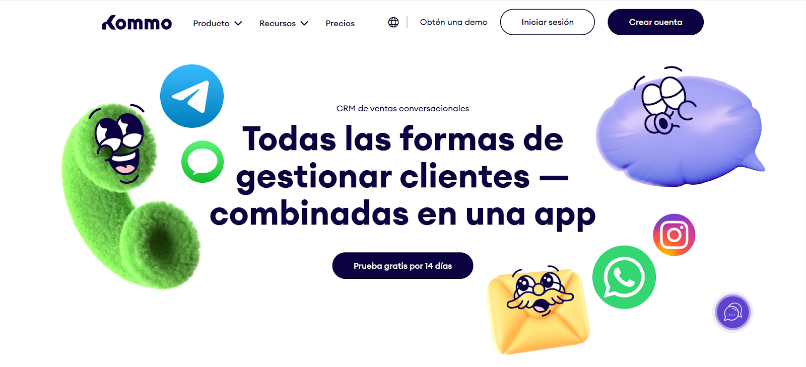 Sitio web oficial del Kommo