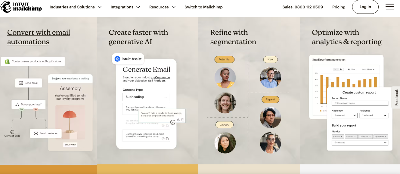 Sitio oficial de Mailchimp