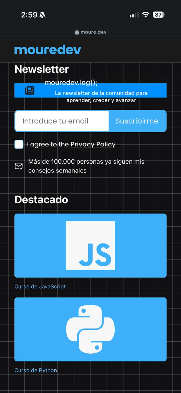 Página de cursos de programación desde un perfil en instagram para ganar dinero