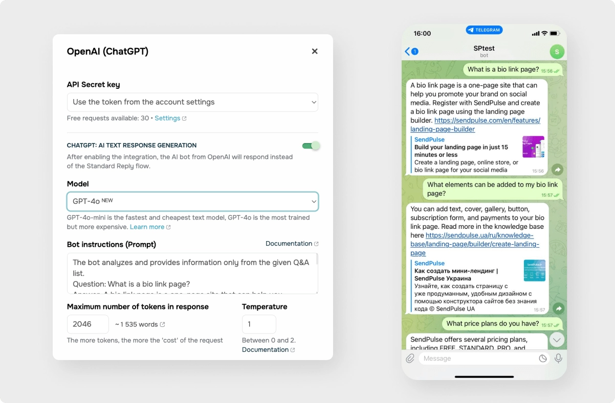 chatbot powered by ChatGPT