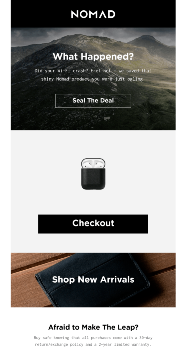 abandoned cart email 