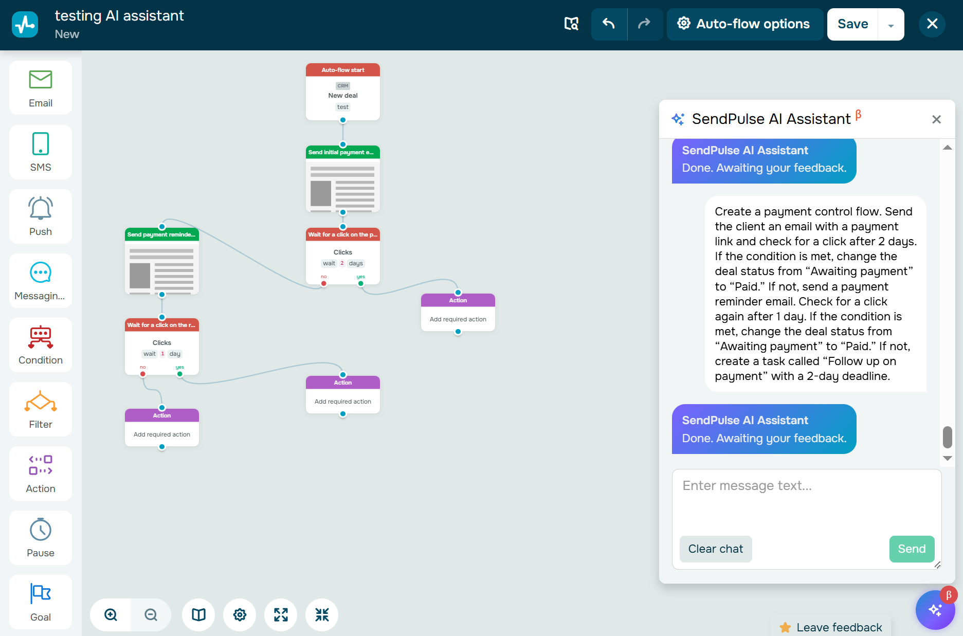 flow for managing unpaid deals