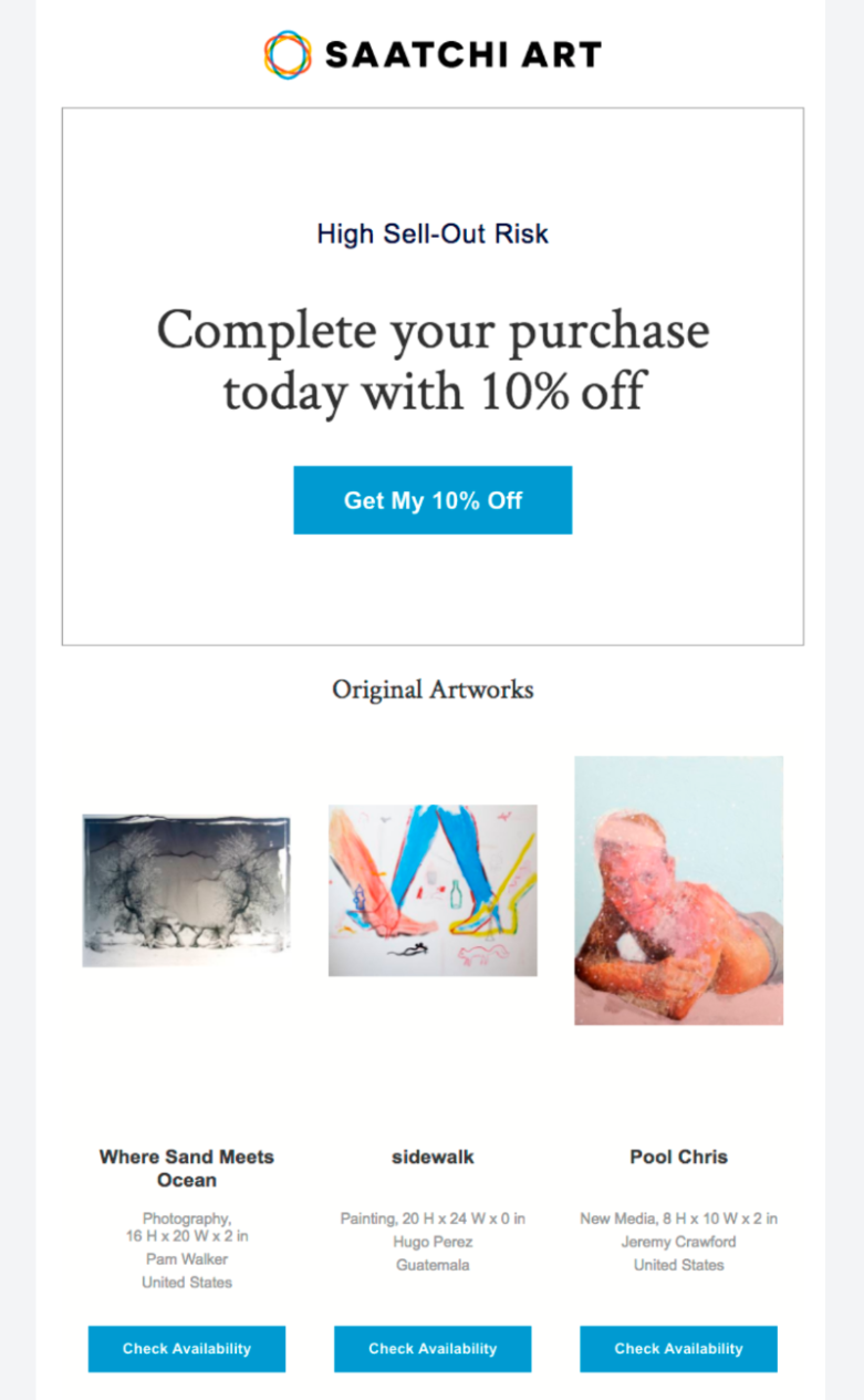 abandoned cart email