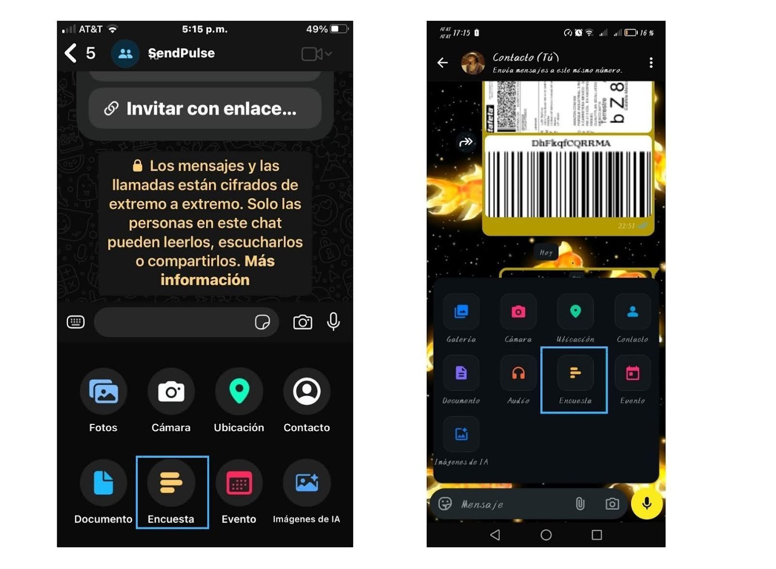 Segunda parte para crear una encuenta en WhatsApp
