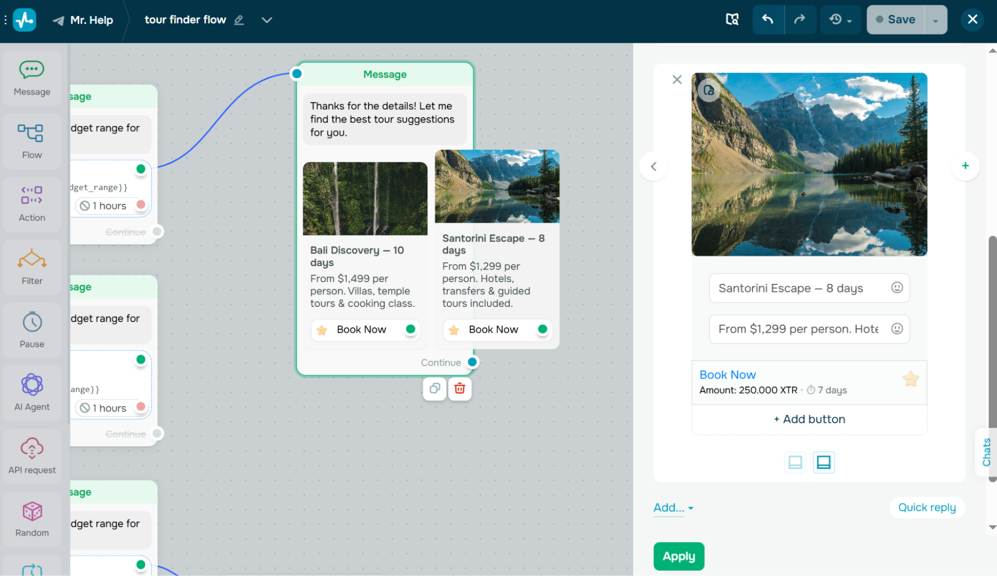 carousel with payment buttons