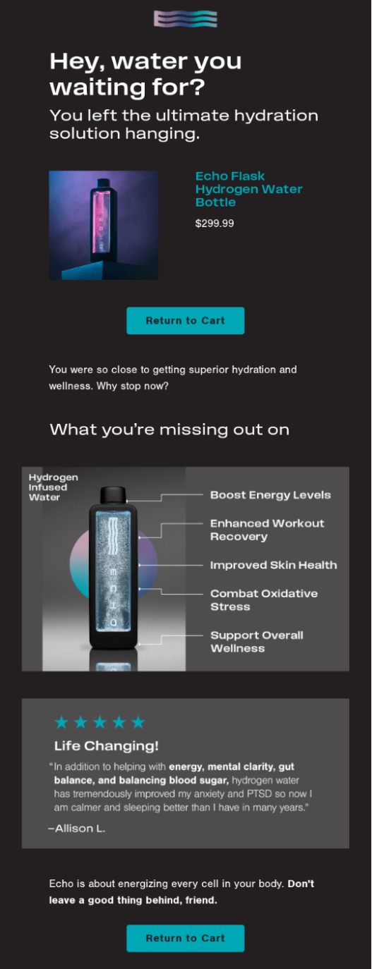 USP in an abandoned cart email