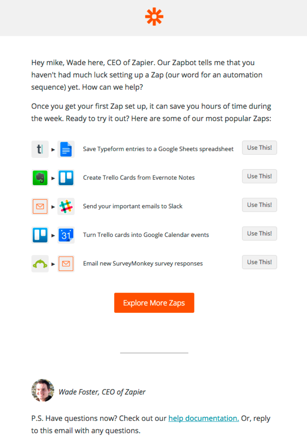 abandoned cart email example
