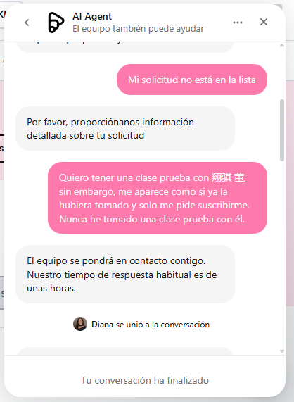 Mitos de chatbot: ejemplo de agente uniendose a la conversación