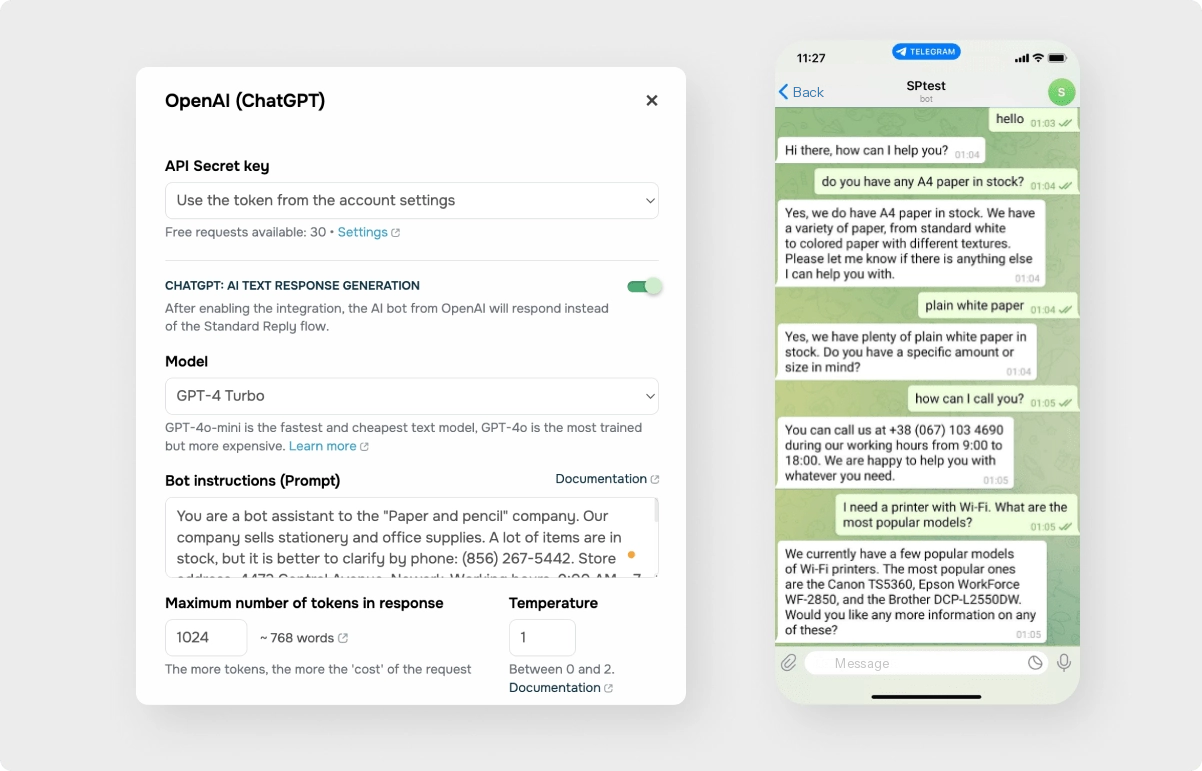 chatbot powered by ChatGPT
