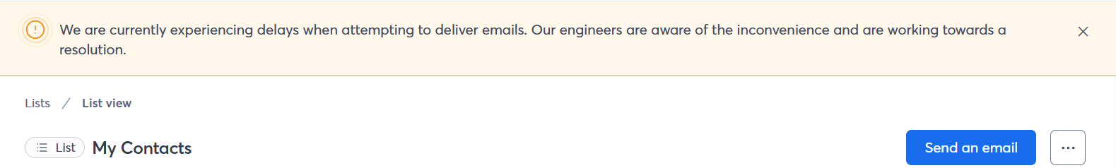 Email delivery delay notice