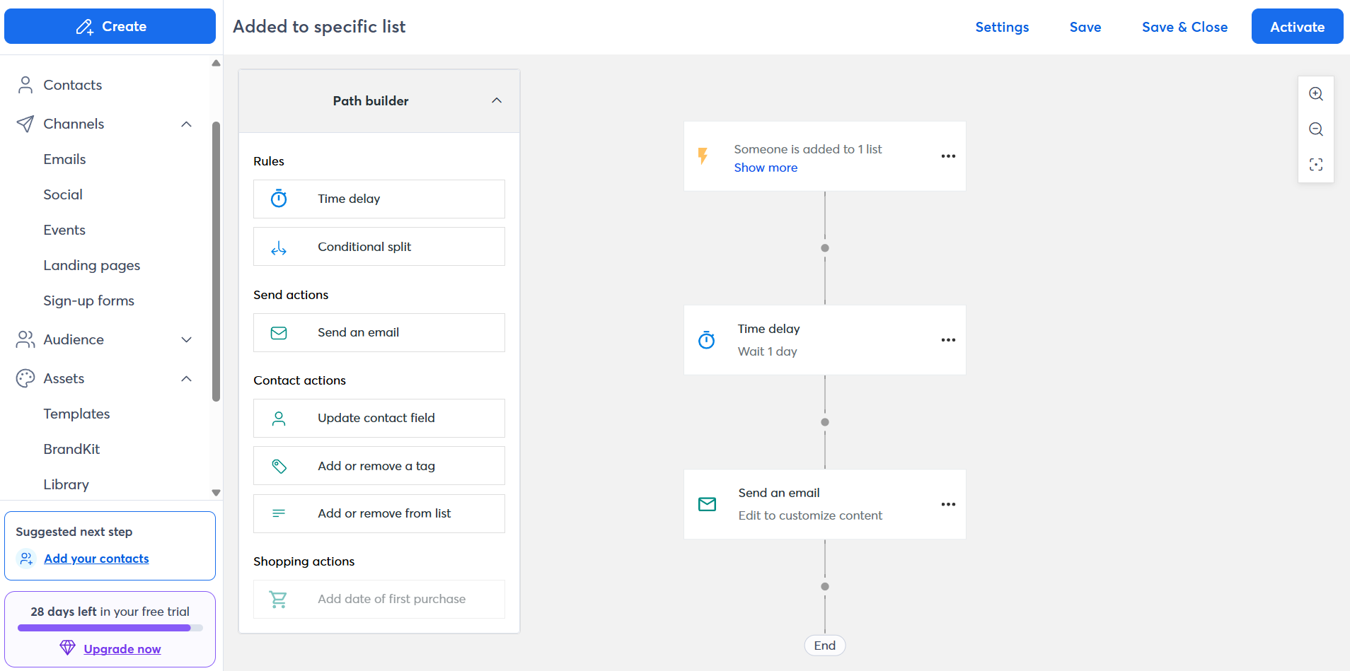 Welcome email automation