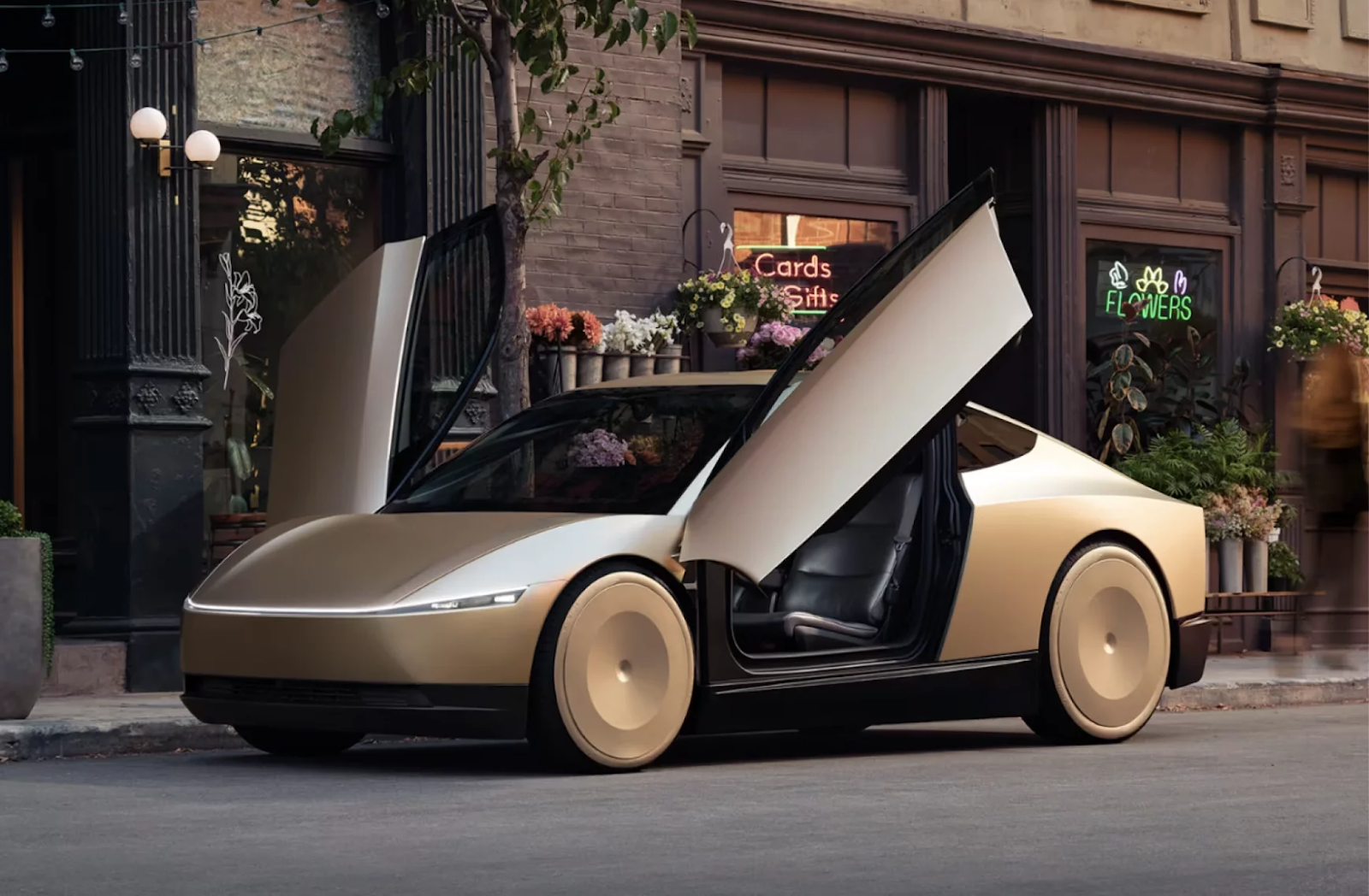 Imagen de un Tesla con puertas abiertas