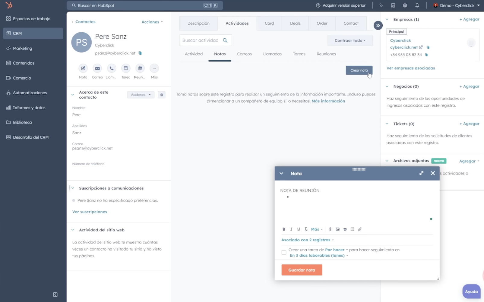 Creación de un embudo de ventas dentro del CRM de Hubspot