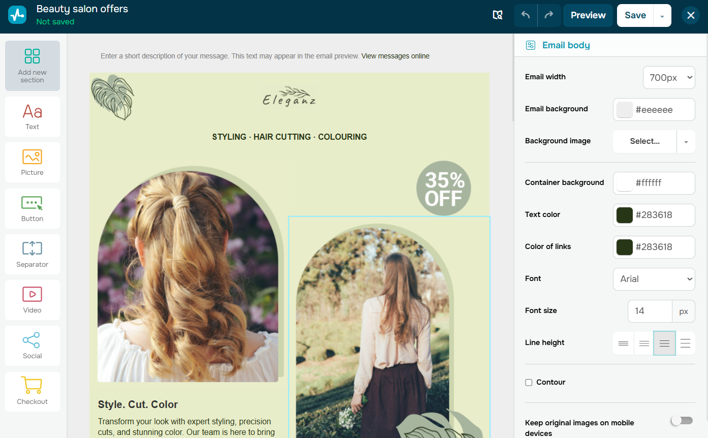 drag-and-drop email builder