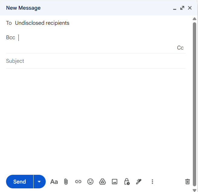 Gmail’s compose window 