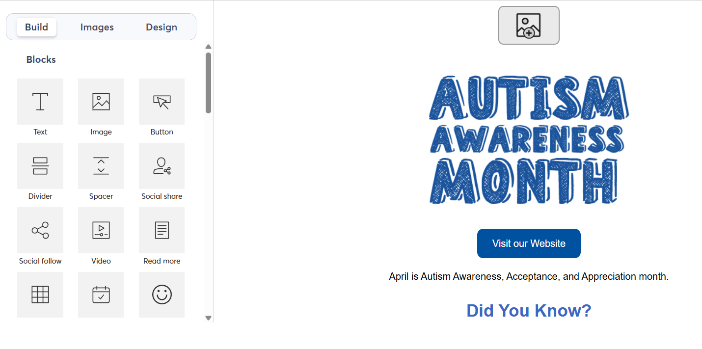 Customizing an email template with Constant Contact