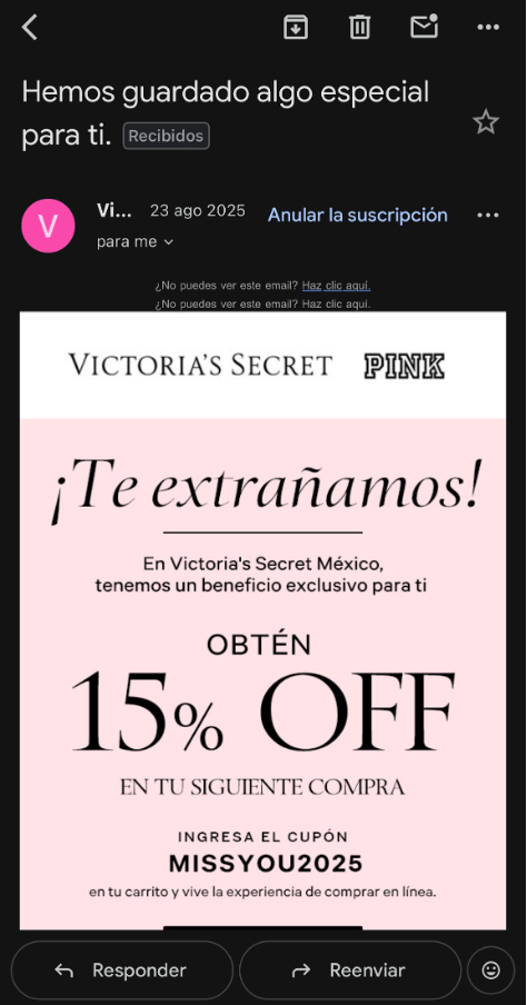 Email para Victoria's Secret México