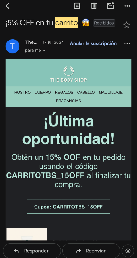 Email marketing para The Body Shop