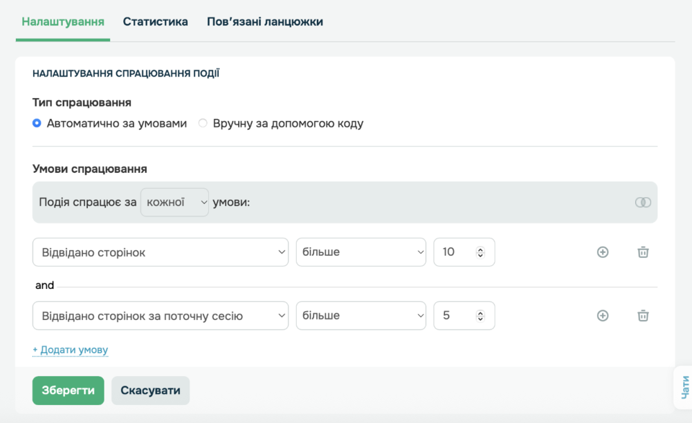Условия события «Повторный интерес к технически сложному оборудованию»