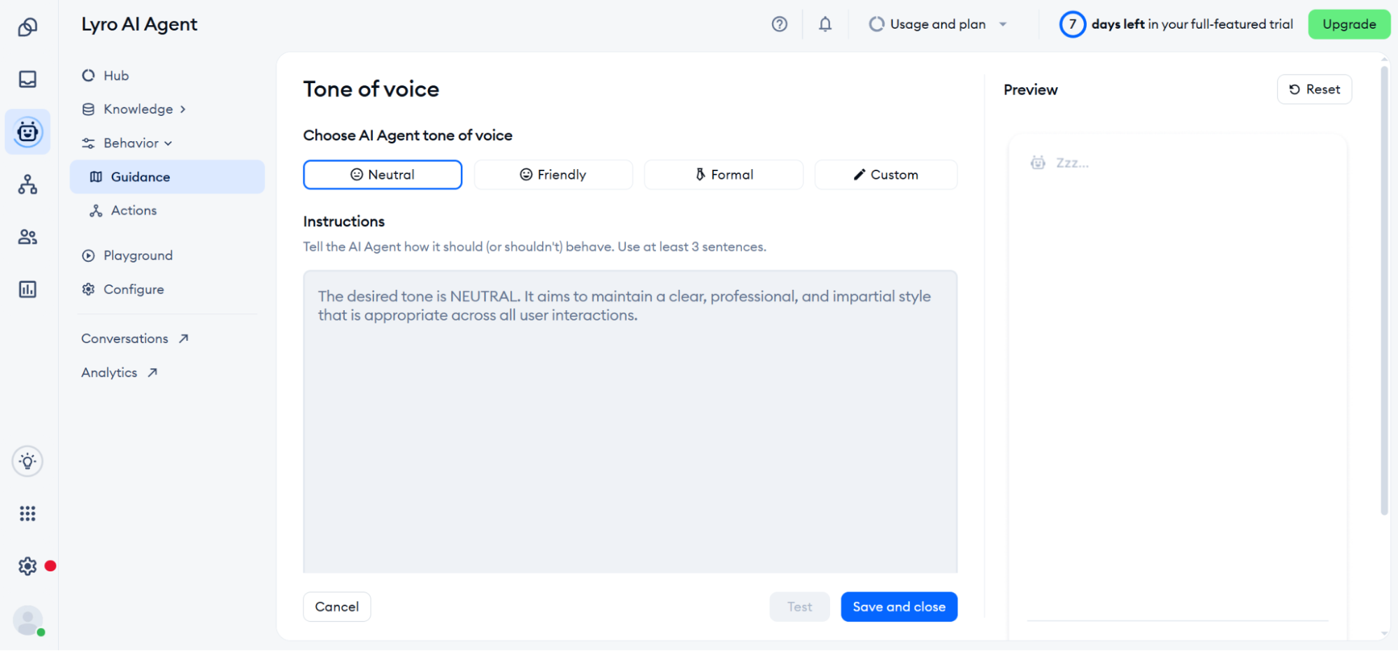 communication style for Lyro AI Agent