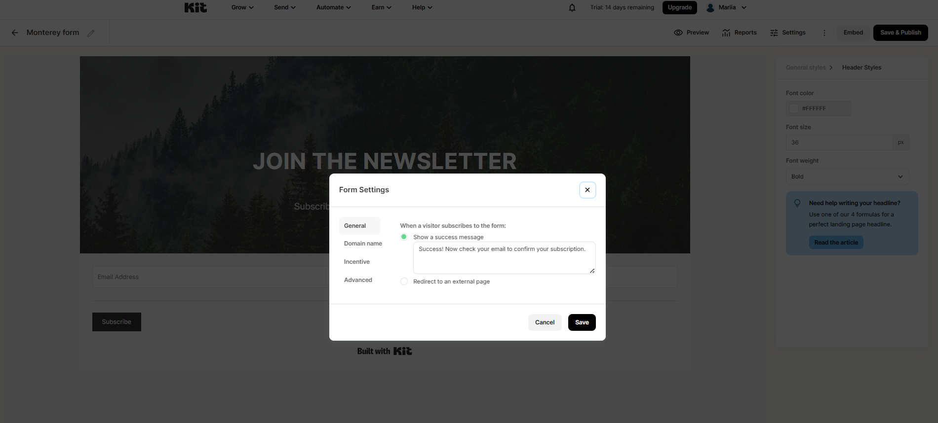 elements of a signup form