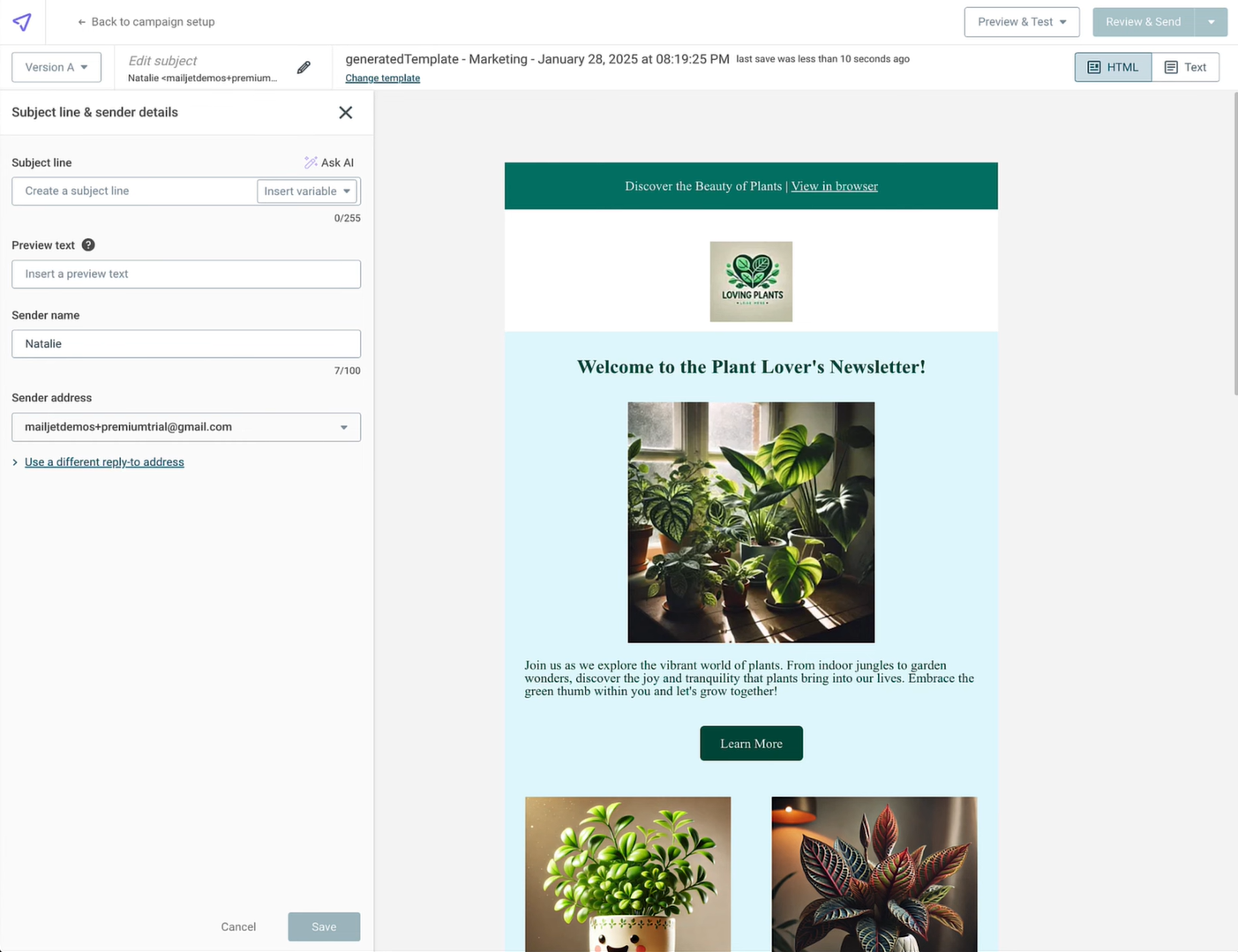 email template