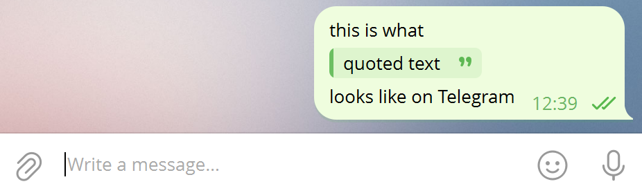 quoted text telegram